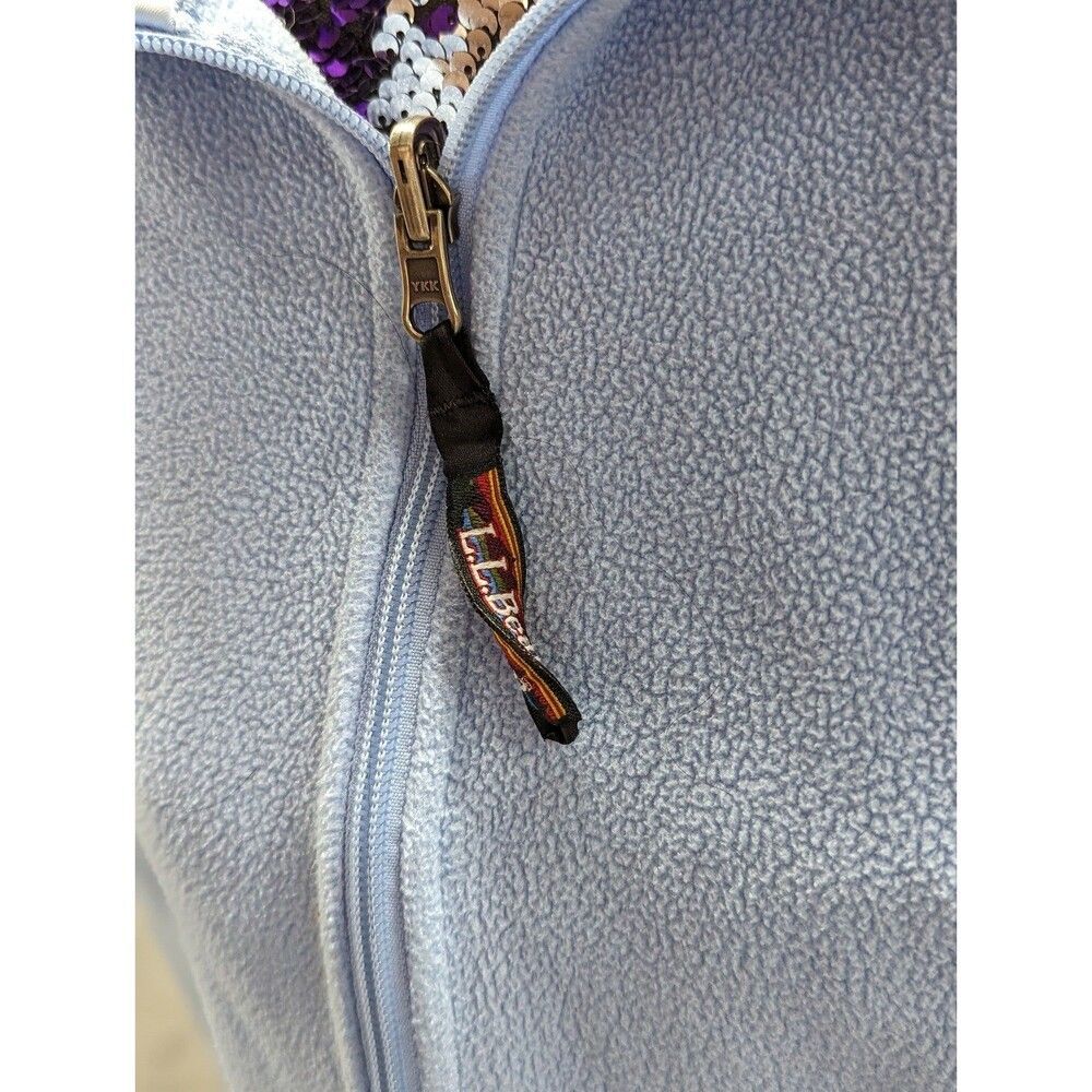 VTG Gorpcore Y2K L.L. Bean Medium Light Blue Zip Up Fleece Jacket Campcore Layer - Picture 7 of 7